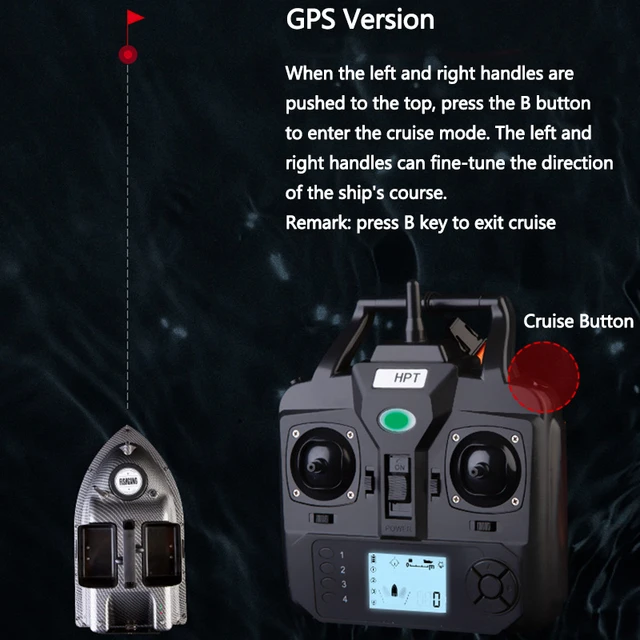 16 GPS Positioning Point  Smart Return RC Fishing Boat Independent 3Hopper Fixed Point Nesting  500M LCD Screen RC Bait Boat Toy 5