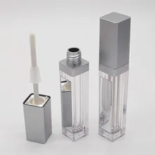 7 мл светодиодный светильник Серебряный косметический контейнер для губной помады, косметический инструмент пластиковый квадратный консилер бутылка, косметический блеск для губ трубка с зеркалом