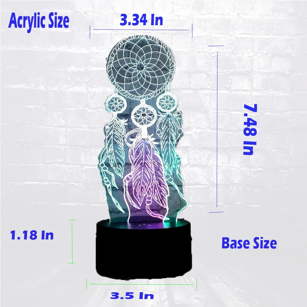 Настольная лампа Valentine Wind Chimes переключатель Ловец снов 3D сенсорный Ночной