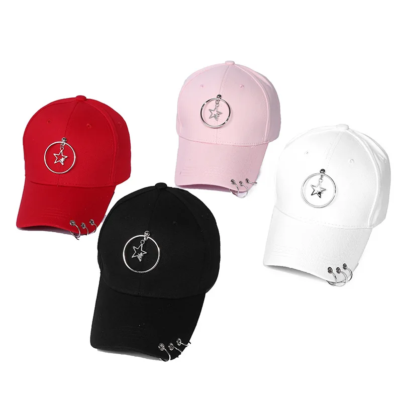 Лидер продаж, модные шляпы со звездами и железным кольцом для папы, Повседневная Кепка, бейсболка, кепка в стиле хип-хоп, летняя кепка от солнца, Регулируемая Кепка, модная женская шапка