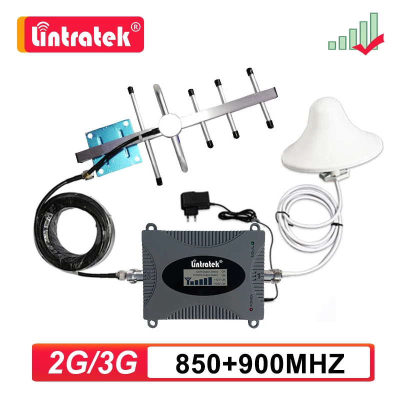 Усилитель сотового сигнала Lintratek 2G 3G 4G GSM 850 900 МГц UMTS LTE комплект потолочной