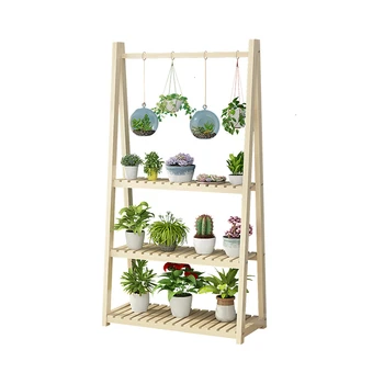 

A Room Modern Simplicity Green Luo Hanging Basket To Ground Flowerpot More Meat Woodiness Flower Rack Balcony Multi-storey