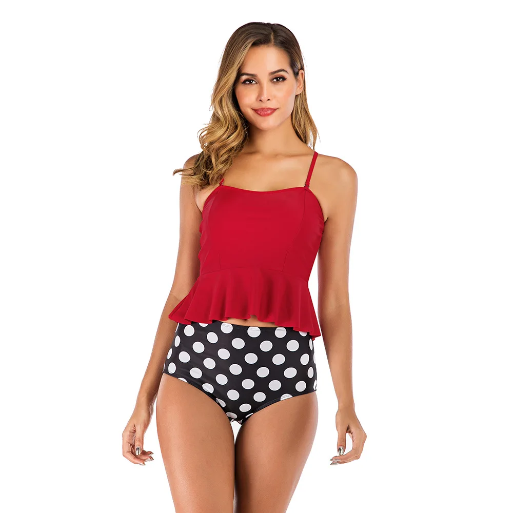 

High Waist Bikini 2019 New Sexy Tankini Women Swimsuit Push Up Ruffle Bathing Suit Biquini Plus Size Swimwear Female Beach Wear