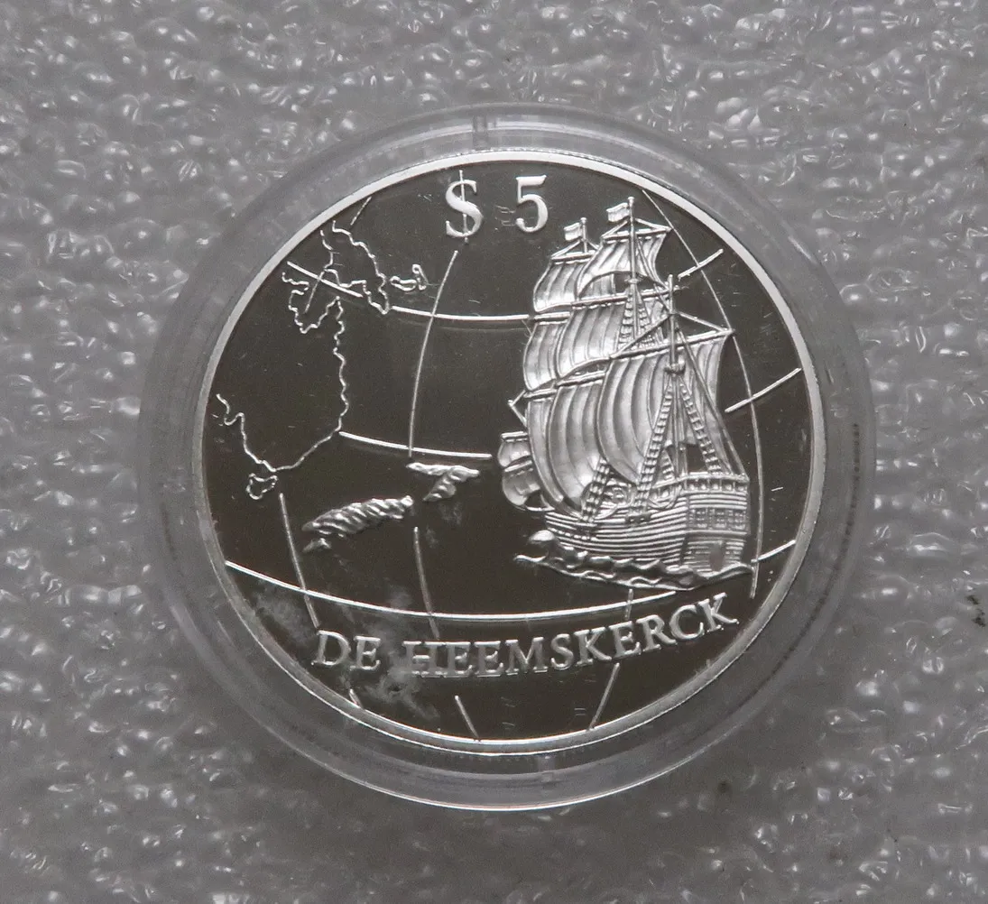 

New Zealand 1996 5 Dollar Henske Great Sea Proof Silver Coin Real Rare Silver Original Coin Collection