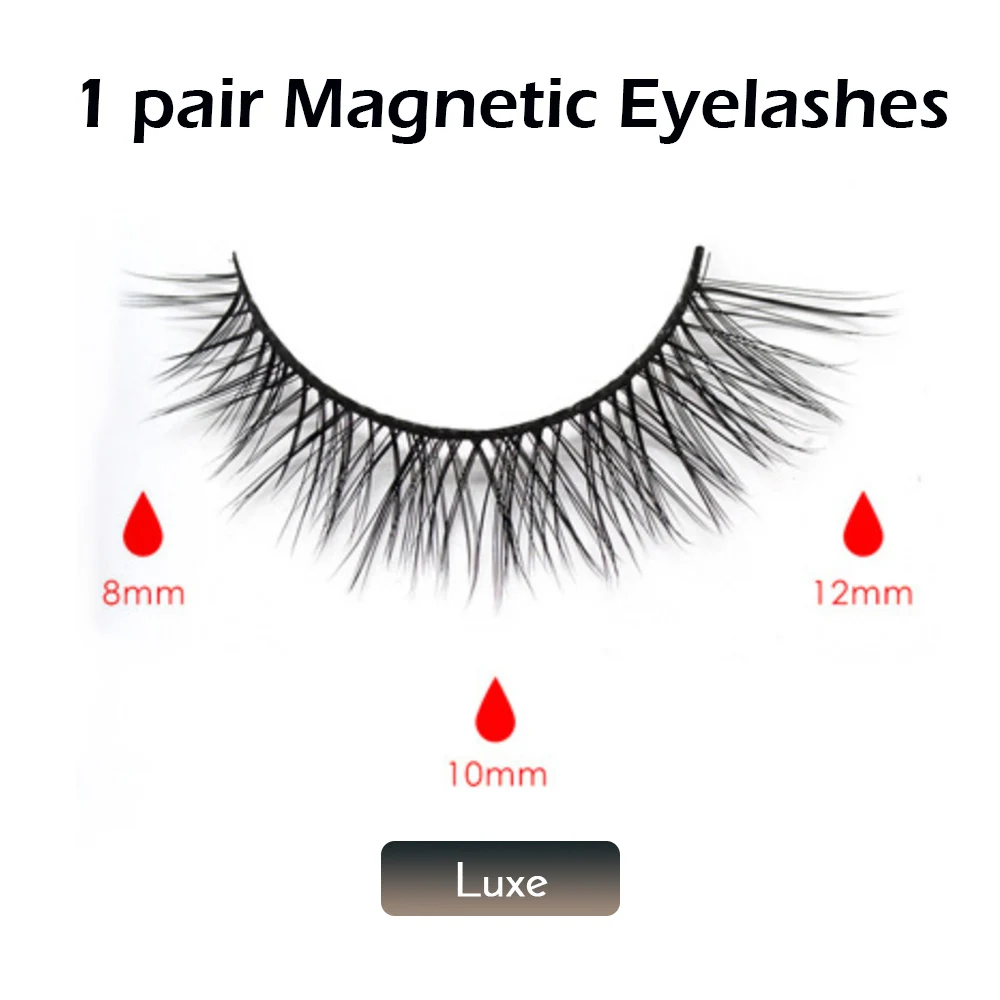 Двухслойные магнитные накладные ресницы и магнитная подводка для глаз 5 магнитов натуральные Мягкие Накладные ресницы 2 пары с пинцетом - Цвет: Luxe eyelashes