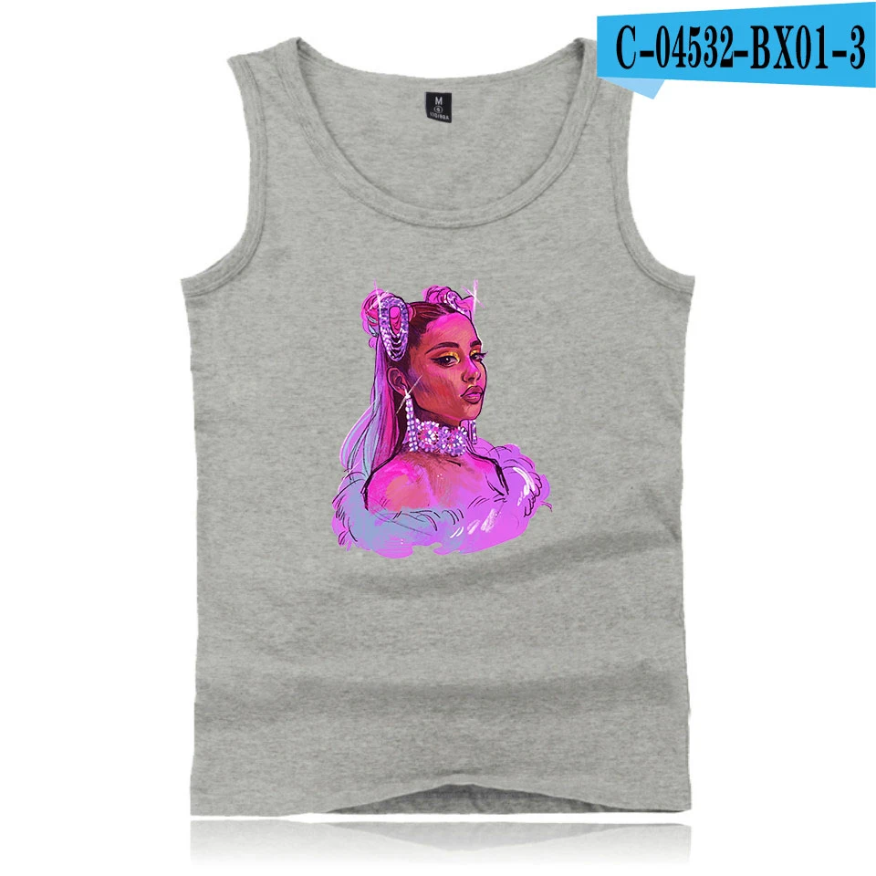 Ariana Grande-2D Повседневная Мужская/Женская майка K Pop без рукавов жилет для бодибилдинга Harajuku Gymclothing летняя одежда для фитнеса Bambam - Цвет: gray