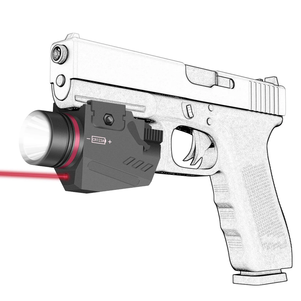Tactical LED Weapon Gun Light Flashlight Red Dot Laser Sight Military Airsoft Pistol Gun Light for 20mm Rail Mini Pistol Gun-1