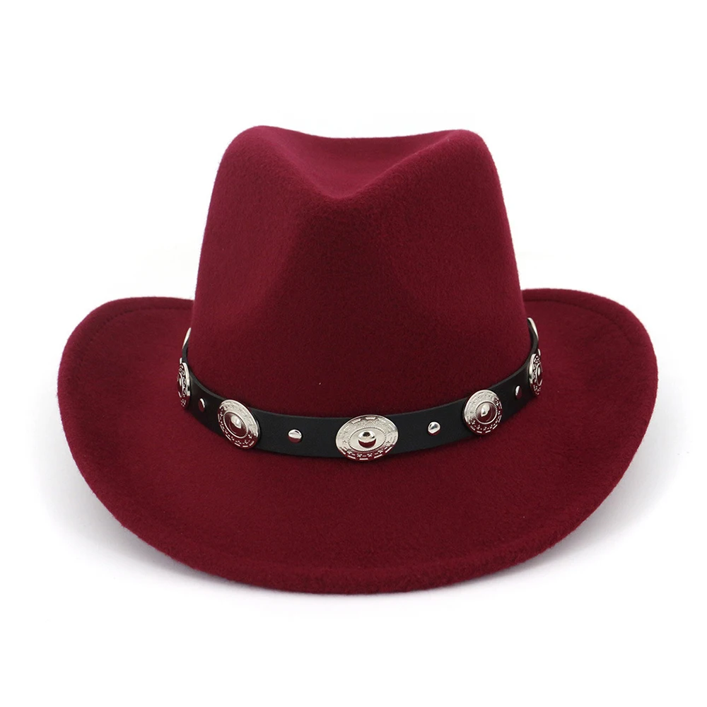 Мужская Женская Западная ковбойская шляпа с поясом в стиле панк широкий джазования с полями шляпа церковная сомбреро Hombres джаз шляпа