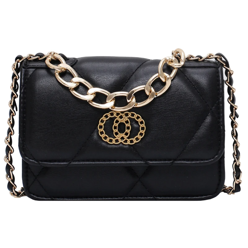 

191215 iVog New Arrival Everyday Female Small Crossbody Messenger Handbag White Quilted Chain Hand Bags for Women 2019