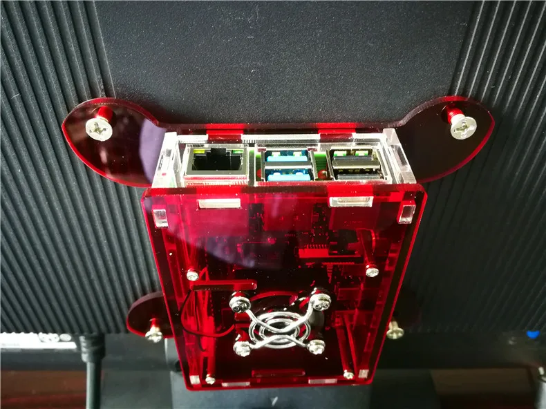 Red hanging Raspberry Pi 4 Чехол настенный большой дисплей акриловый прозрачный цвет защита для Raspberry Pi 4 Модель B - Цвет: Red hanging
