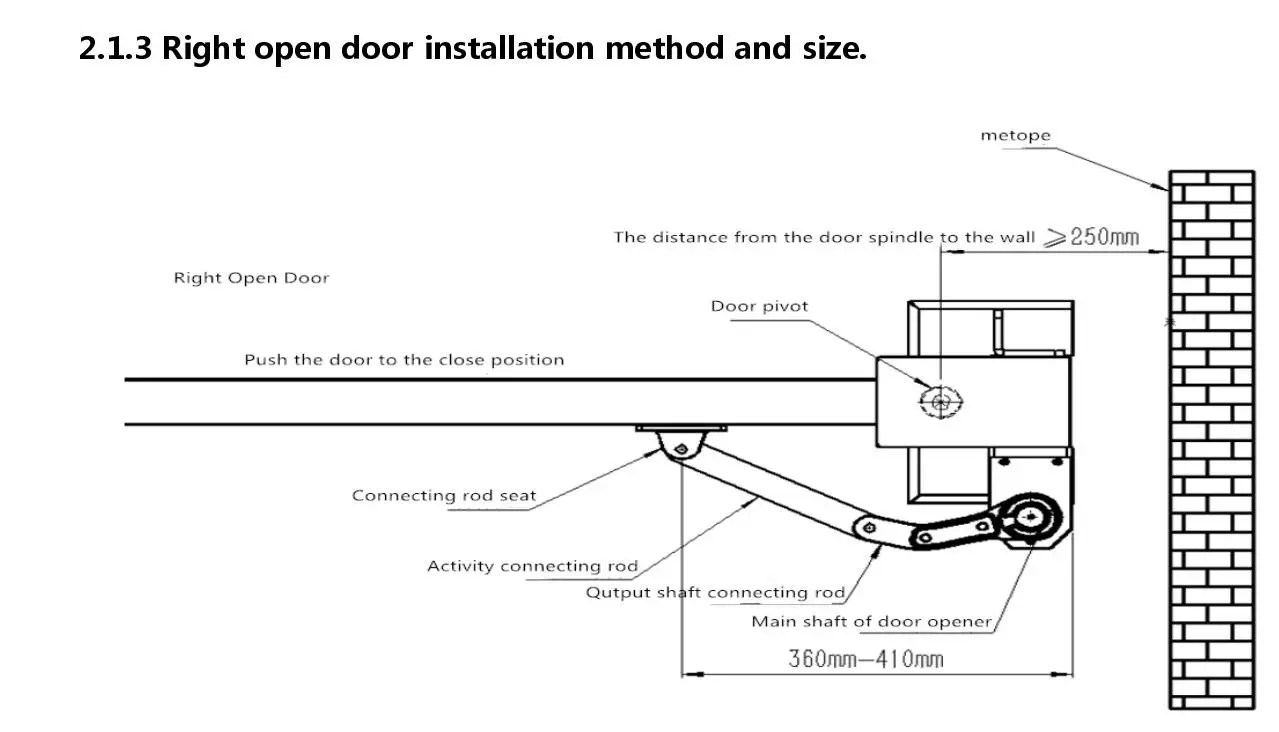 AC100-240V Automatic Gate Door Opener Side Mounted Rainproof Metal 90 Degree Ele