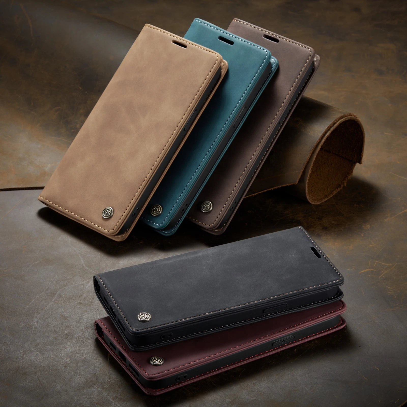Кожаный чехол-книжка CaseMe для IPhone 6 7 8 Plus X XS XR MAX 11 12 Pro MiNi SE2020 ретро Магнитный