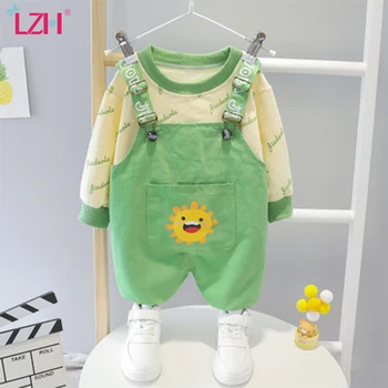 

LZH 2020 Children Clothing Set For Baby Boys Clothes Long Sleeve Top+Overalls Suit Autumn Baby Girls Clothes Kids Set 1-2-4 Year