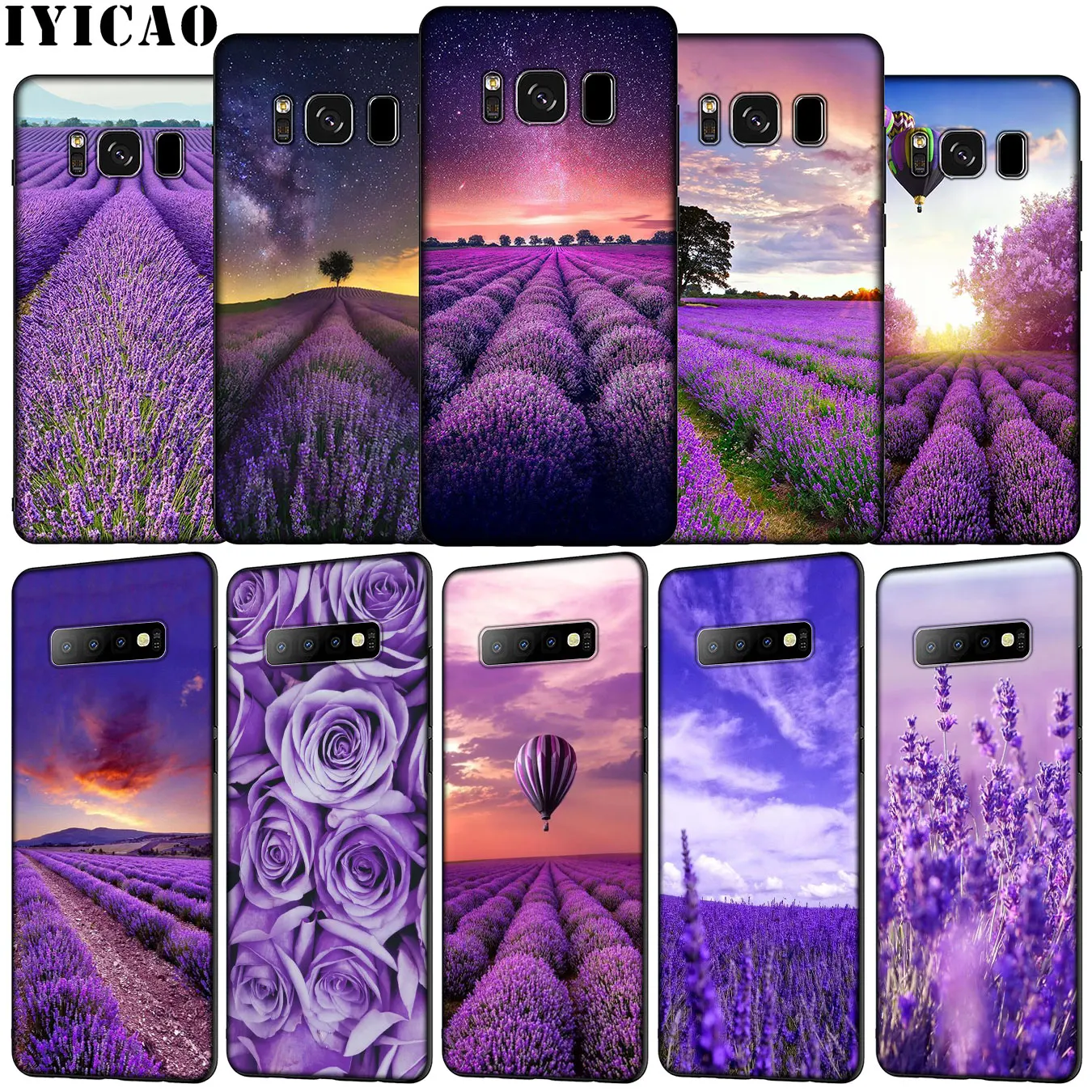 IYICAO Lavender Fields Purple Flower Soft Silicone Phone Case for Samsung Galaxy S20 Ultra S10e S9 S8 Plus S6 S7 Edge S10 Lite | Мобильные