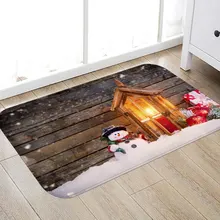 LANGRIA Рождественский Снеговик узор домашний декор нескользящий коврик для ванной комнаты