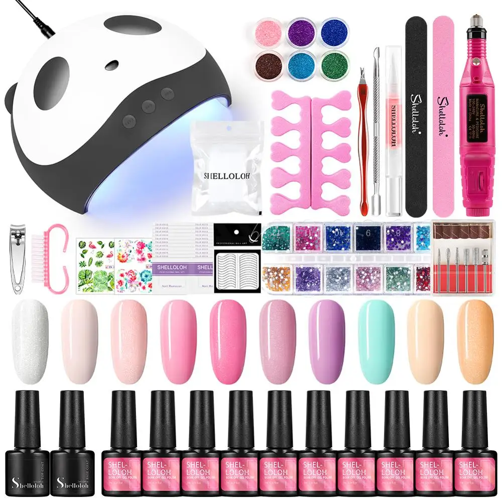 Photo Product Manicure Set SHELLOLOH Nail Gel Kit With UV LED Nail lamp Tool All For Manicure Soak Off Varnish Nail Polish Manicure Kit