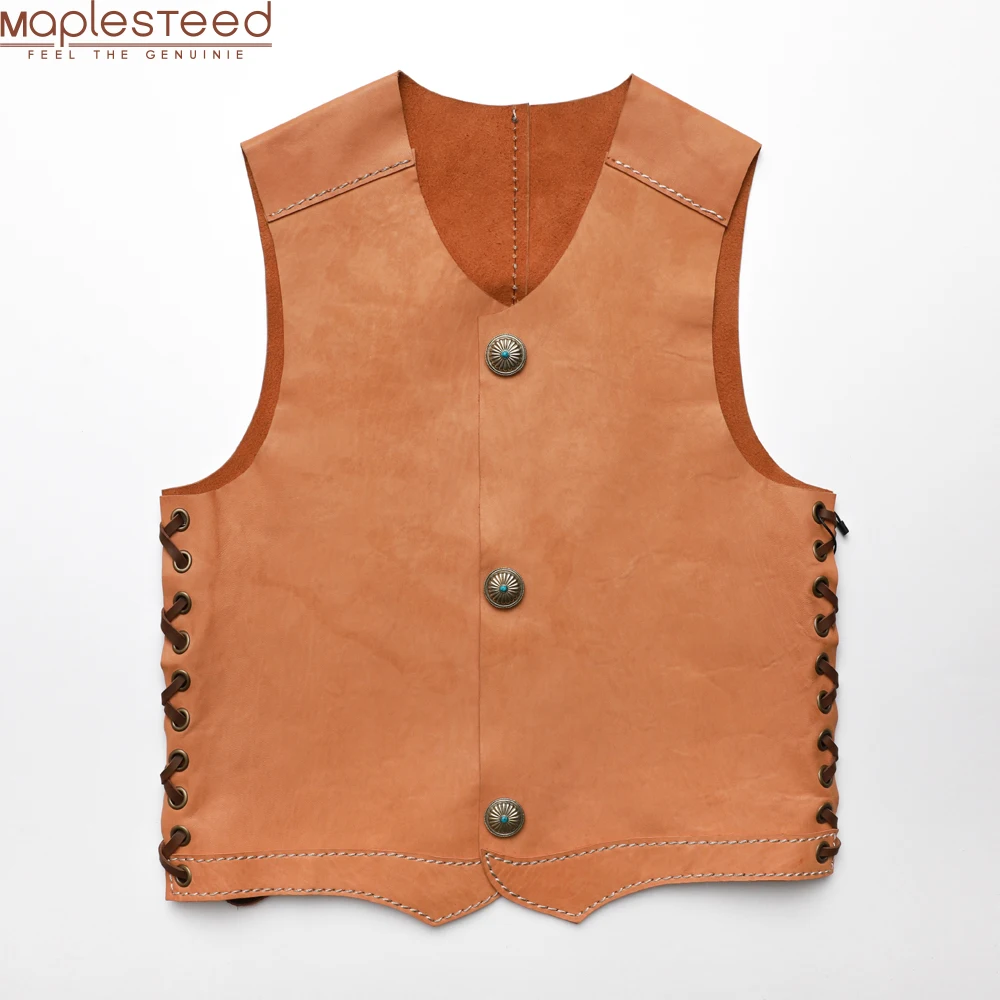 

Fashion Genuine Leather Vest Men 100% Natural Horsehide Vest Male Sleeveless Jacket Asian Size M-4XL M473