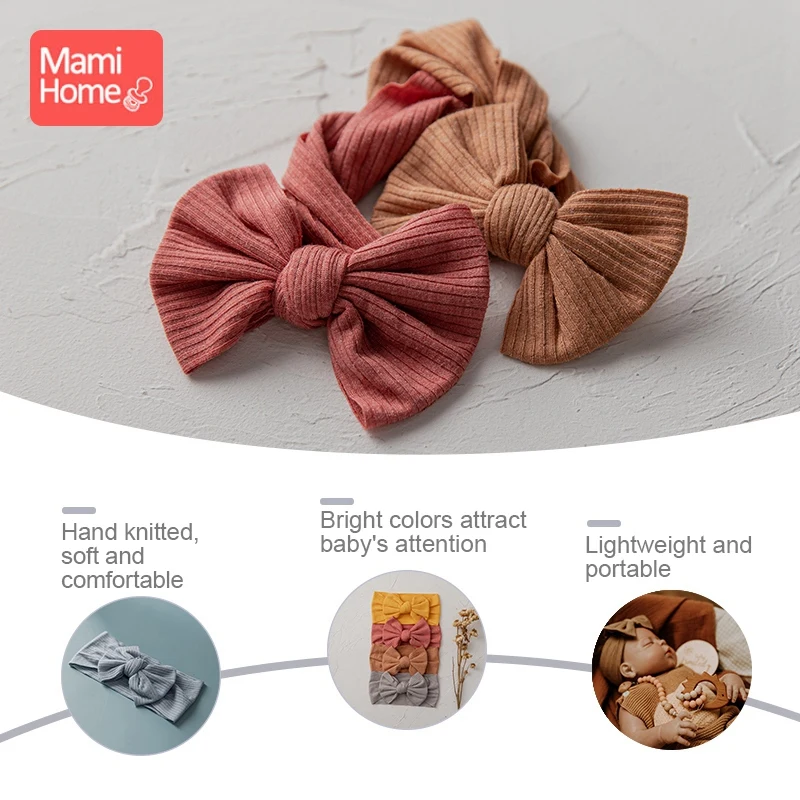 1PC Baby Hair Band Cute Bow Baby Girl Headband Teether Elastic Bowknot Newborn Hair Band Turban Set Accessories