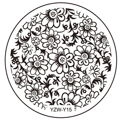 1Pc 20 Designs Available YZW-Y Stamping Plate Lace Starfish& Leopard Feather Clown Flower Nail Art Template - Цвет: Y15