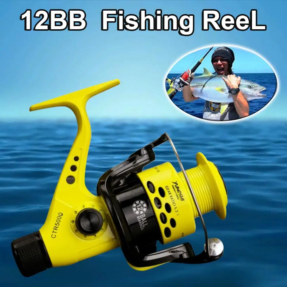 

CTR2000-7000 12BB 5.5:1 Fishing Reel Foldable Left Right Hand Arm Rocker Lightweight Rear Drag Plastic Fish Spinning Wheels New