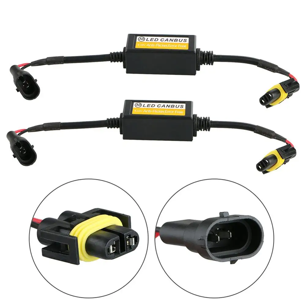 

2x H11 LED Headlight Canbus Anti Flicker Error Free Resistor Canceller Decoder Canbus Wiring Decoder Adapter Harness Light Decod