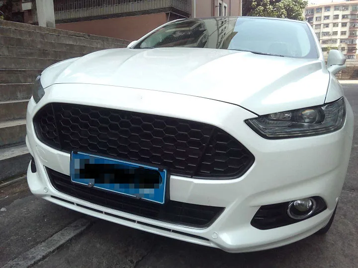 Для Ford Mondeo 2013 2014 2015 2016 автомобиль ABS Материал решетка изменить Mustang решетки блестящий черный лак испечь спереди сетки грили