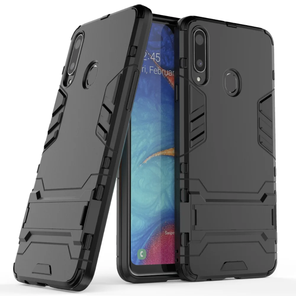 Для samsung Galaxy A20s A20e A2core M20 A20 Чехол чехол-накладка повышенной прочности с протекторным рисунком и подставкой противоударный чехол для samsung A20s A20e A2core M20 чехол