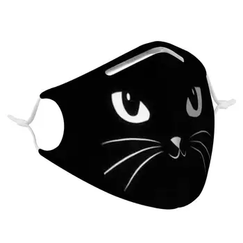 

4 pieces of filtered black cat dust masks Fashionable washable and reusable masks Non-disposable masks