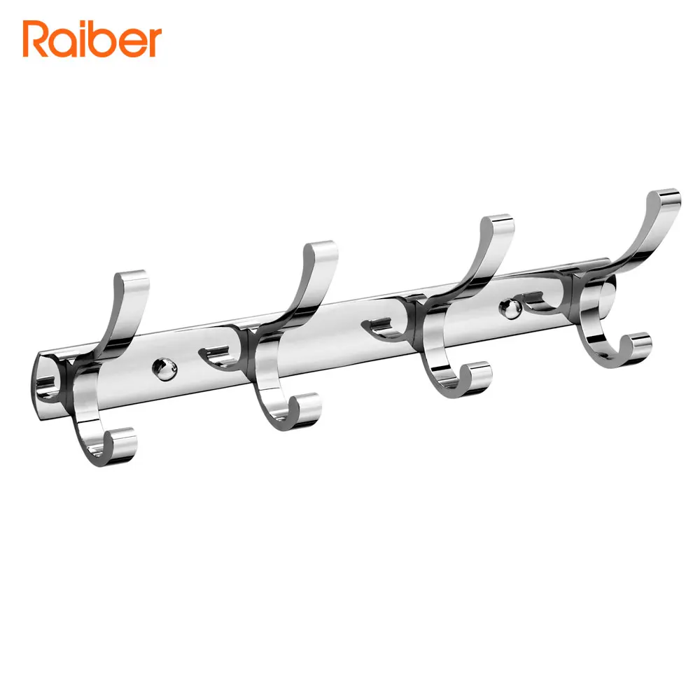 Планка с 4 мя крючками Raiber R60102|Крючки для халата| |