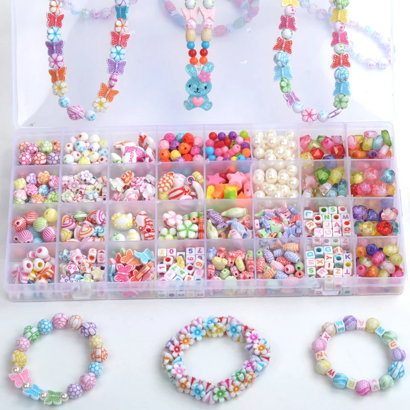 1Box Child Beaded Toys Kit Kids Beads Set Creative Loose Beads For DIY  Bracelets Necklace Crafts Jewelry Children Toy Gifts - AliExpress