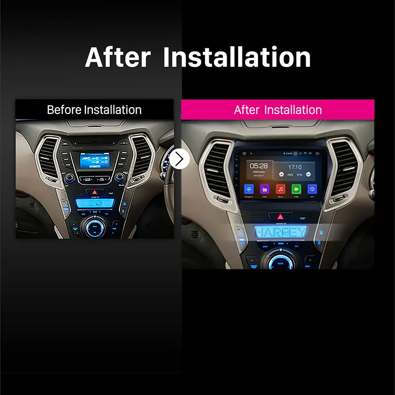 Harfey gps головное устройство 1Din Android 9,0 " Автомагнитола для hyundai Santa Fe IX45 2013 мультимедийный плеер с зеркалом ссылка
