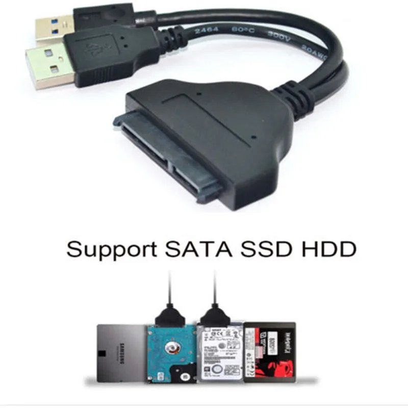 Basix USB 3 0 2 до 7 + 15 22Pin SATA кабель адаптер конвертер для 5 дюймов жесткий диск HDD SSD с USB2.0