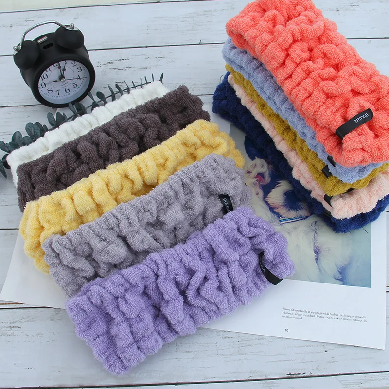 

New Style Pure Cotton Plain Color Hair Band Face Wash Makeup Facemask Bandeau Hair Bands Korean-style Cute Sell meng kuan Edge H