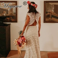 Mryarce Vintage Look Cotton Lace Crop Top Bohemian Wedding Dress Two Piece Bridal Gowns 1