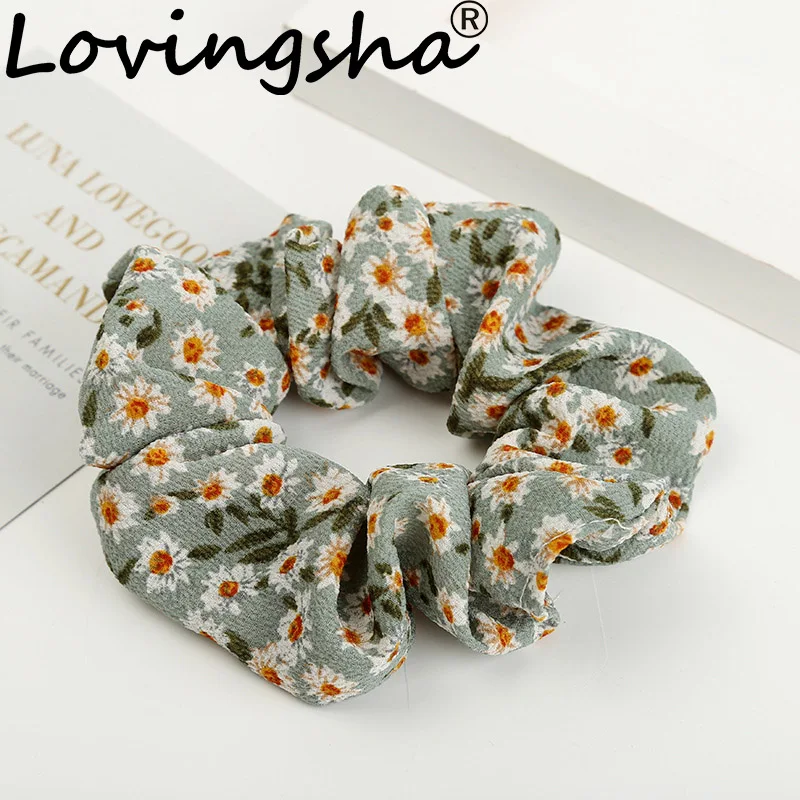 

LOVINGSHA Floral Hair Accessories For Women Brand Girl Ladies Hair Tie Lady Scrunchie Female Ponytail Hair Holder Rope ATC072