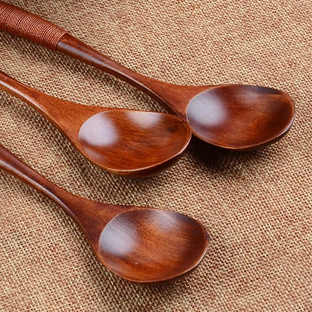 Деревянная ложка для супа-чайная ложка, Бамбуковая кухонная посуда, инструмент для супа, чайная ложка, деревянная ложка для супа-чайная ложка, посуда