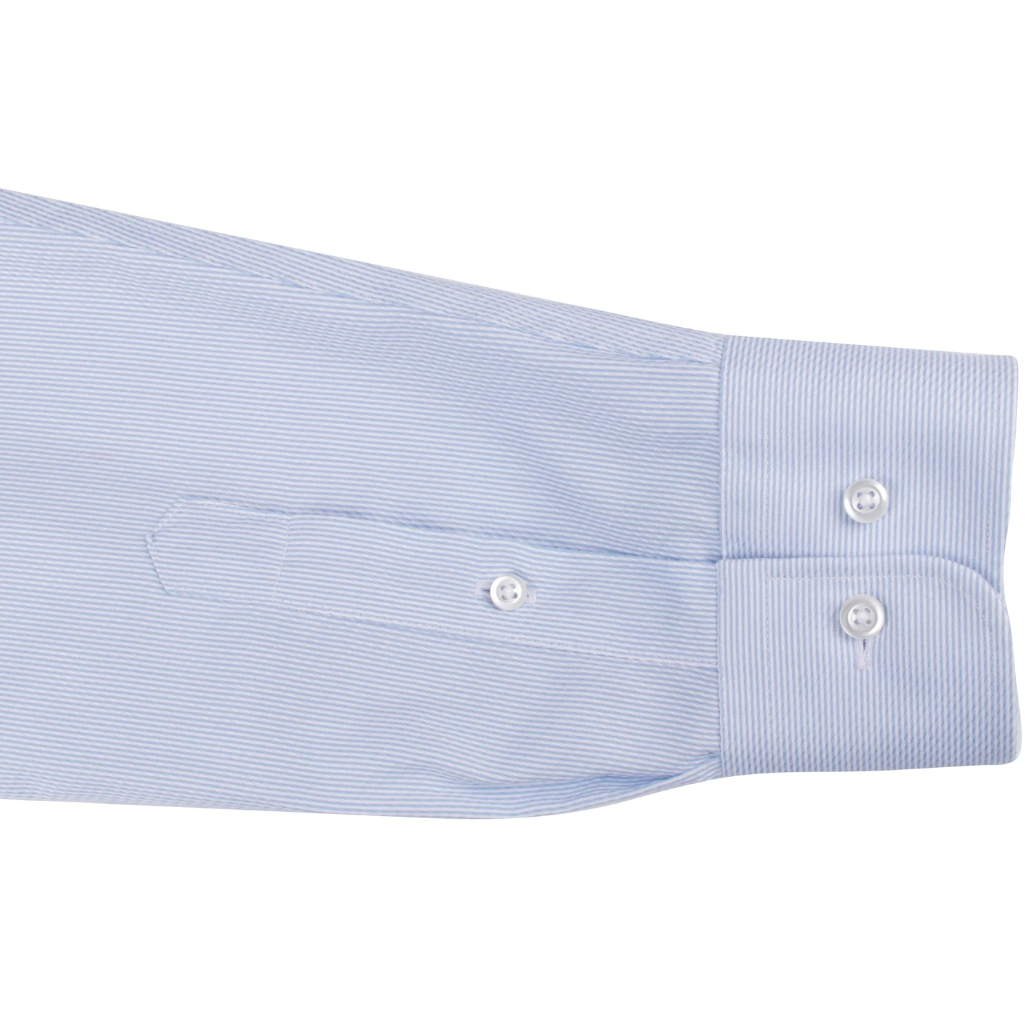 100s 2-ply Luxury Dress Shirt Custom 100% Cotton Light Blue Stripe Business Shirts 100s Two-Ply Wrinkle Free Tailored Men Shirts
