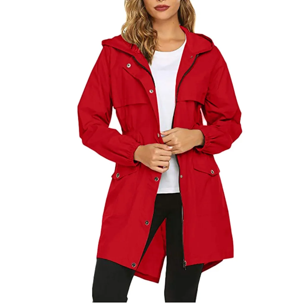 Женский легкий дождевик для женщин водонепроницаемый с капюшоном походная куртка для активного отдыха длинный дождевик активный дождевик