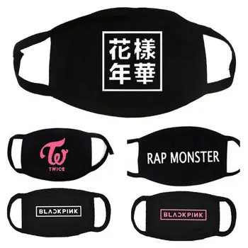 

1Pc Women Men Unisex Letters Printed Cotton Half Face Mouth Mask Korean Group Kpop Twice Anti-Dust Respirator Mouth-Muffle Fans