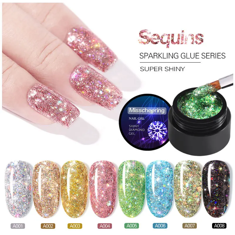 5ml Shiny Diamond Glitter UV Gel Polish Platinum Nail Varnish Rose Gold Hybrid Enamel Led Manicure | Красота и здоровье