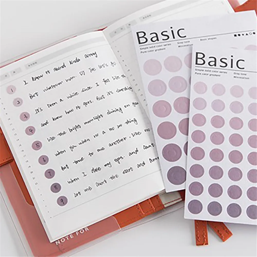 

Practical Solid Color Dots Sticker Calendar Remarks Diary Scrapbooking Planner Date Decorative Sticker School Office Supplies