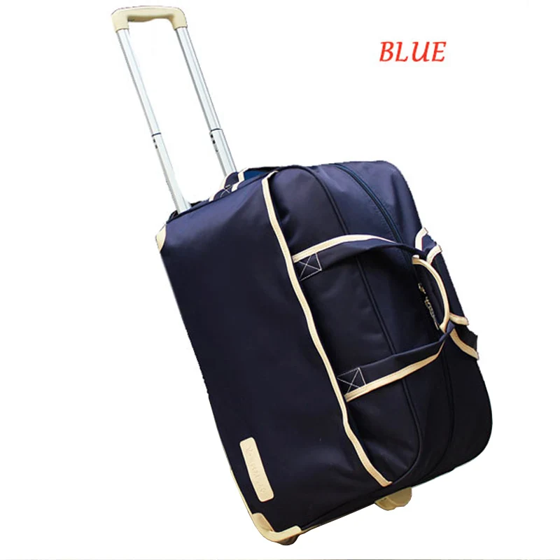 Новая мужская и женская тележка чемодан для багажа на колесиках брендовый Повседневный утолщенный Складной Футляр Дорожная сумка на чемодан на колесах чемодан - Цвет: blue