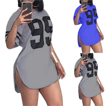 Fashion White graphic tee Women Letter Print Tops Summer Split Short Sleeve Korean Style Tshirts