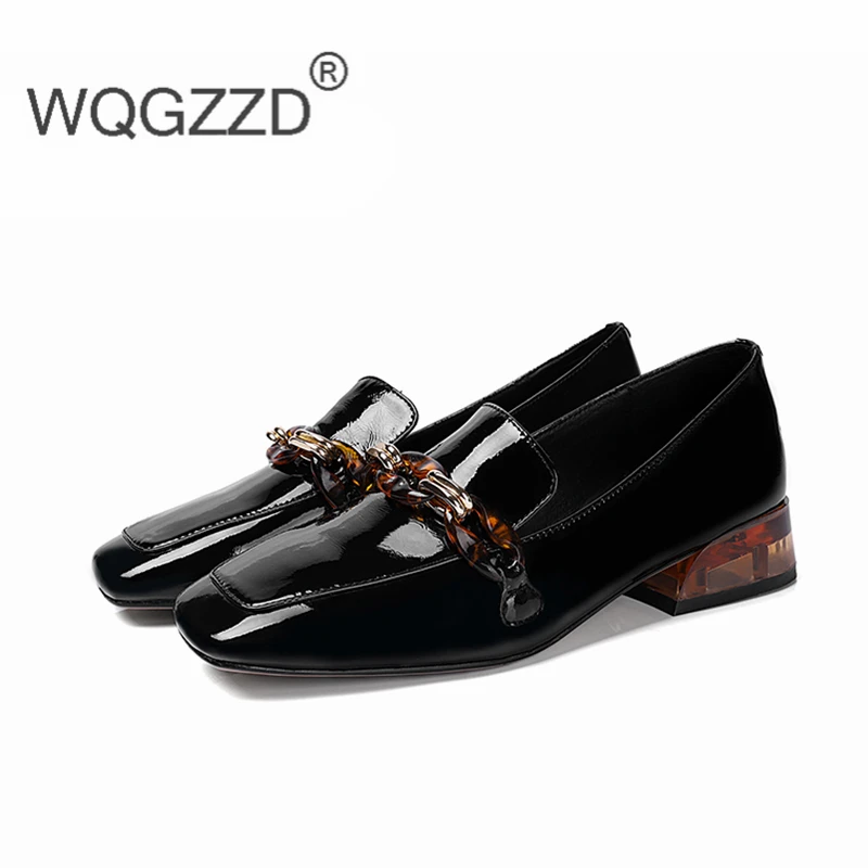 Chaussures femme; Новинка года; весенние туфли-оксфорды; женские лоферы из натуральной кожи; лоферы с металлическими украшениями; женская повседневная обувь