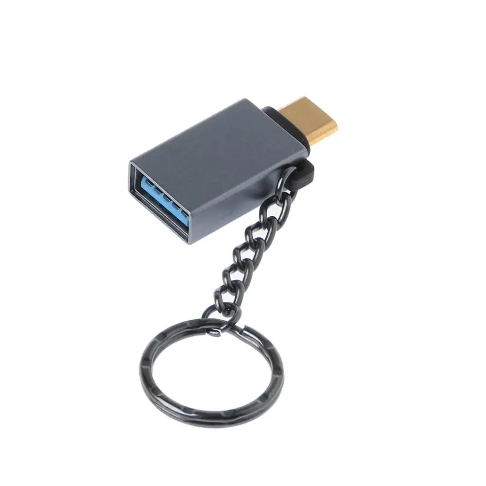 Алюминиевый Портативный Тип C к USB 3,0 Женский Адаптер конвертера OTG для Macbook Note8 S8 G6 G5 Xiaomi huawei Sony-T4ME - Цвет: Серый