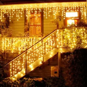 

Solar Power Durable Super Bright US Regulations Decorative Fairy Light LED Curtain Icicle String Light Fairy String Garden Lamp