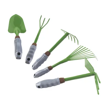 

1 Set/5 Pcs Garden Tool Iron Shovel Rakes Color Anti-skid Hand Tools Weeding Planting Accessories for Home Balcony Garden Flower