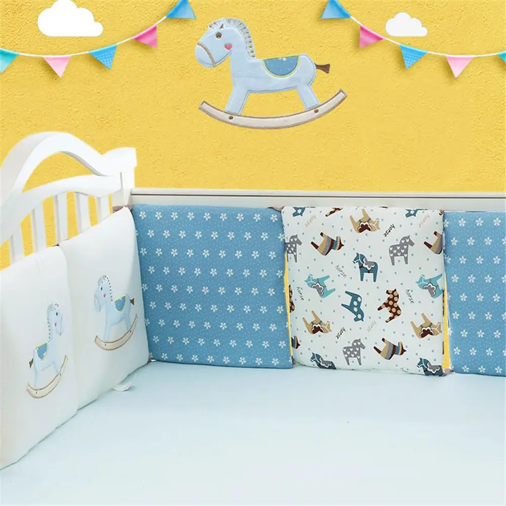 Kidlove 6 шт. хлопок детская кровать бампер мультфильм шаблон кровать протектор кроватки бамперы безопасности рельс