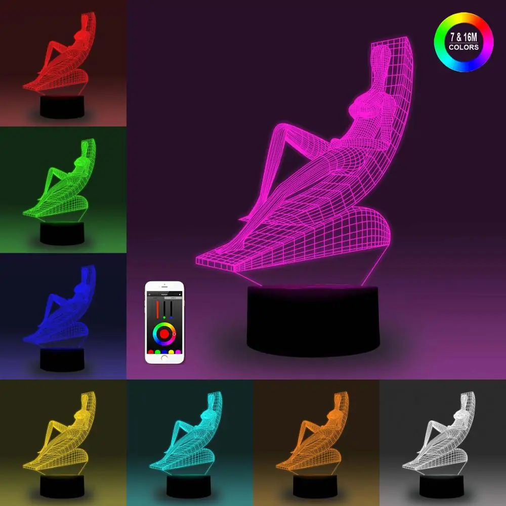 NiteApps 3D Ленивый человек мост ночник настольная Иллюзия украшение лампа подарок на день рождения приложение/сенсорный контроль