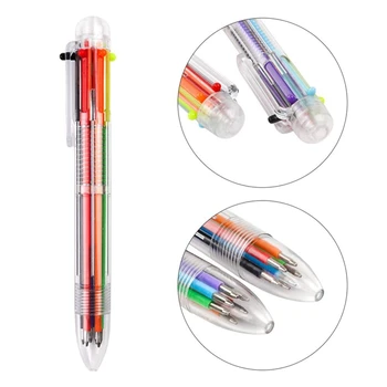 

28 Pack Multicolor Ballpoint Pens 0.5mm 6-In-1, 6 Color Retractable Ballpoint Pens for Office School Supplies Students Gift